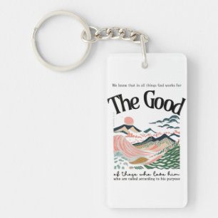 Romans 8:28 Artwork Key Ring