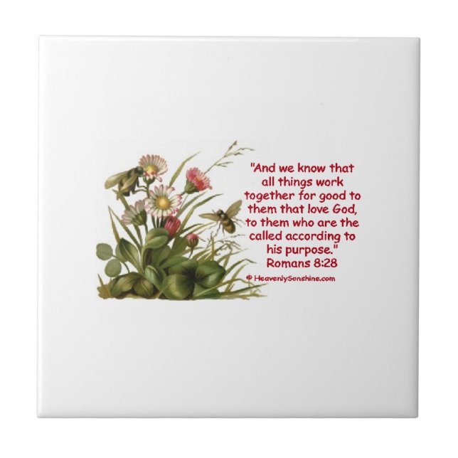 Romans 8:28 Bees Motif Tile (Front)