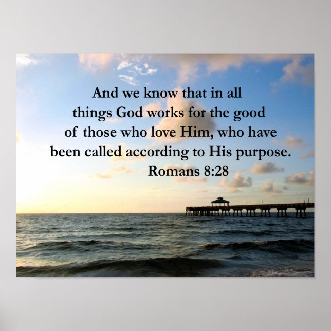 ROMANS 8:28 BIBLE POSTER (Front)