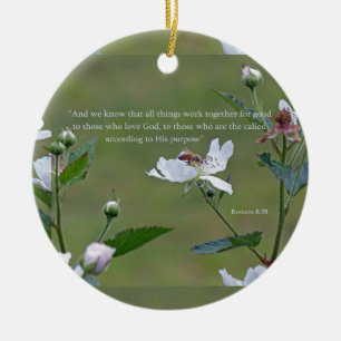 Romans 8:28 ceramic tree decoration