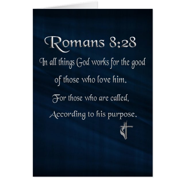 Romans 8:28 Christian Bible verse (Front)