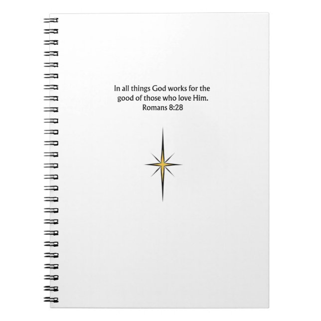 Romans 8:28 Christian Journal | Scripture Notebook (Front)