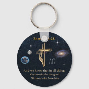 Romans 8:28 Christian Key Ring