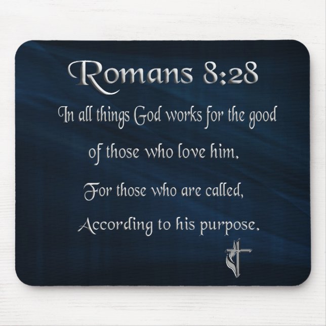 Romans 8:28 Christian Mouse Pad (Front)