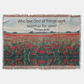 Romans 8:28 Christian Throw Blanket