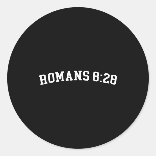 Romans 8_28  classic round sticker (Front)