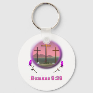 Romans 8:28 designs key ring