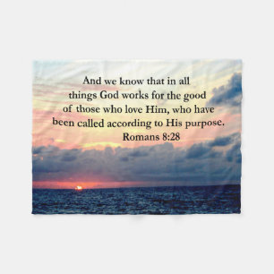 ROMANS 8:28 FAITH FLEECE BLANKET