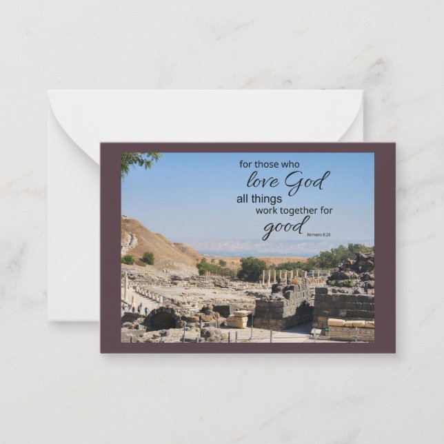 Romans 8:28 Flat Notecard (Front)
