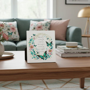 Romans 8:28 Flowers and butterflies Plaque