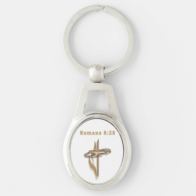 Romans 8:28 Jewlery Key Ring (Front)