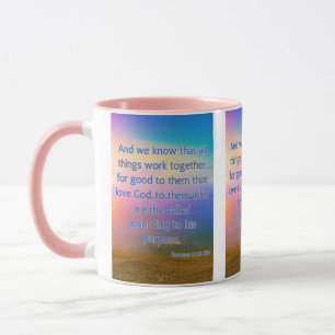 Romans 8:28 KJV Bible Verse Pic Two-Tone Mug