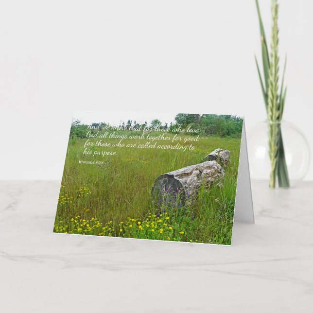 Romans 8:28 Tranquil Scene Blank Greeting Card (Front)
