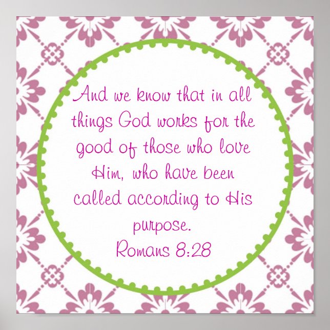 Romans 8:28 Wall Poster (Front)