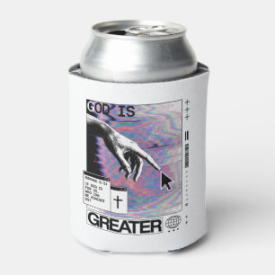 Romans 8:31 Cyberpunk Hand Of God Glitch Art Can Cooler