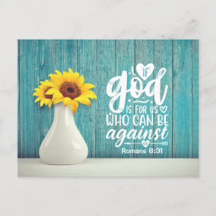 Romans 8:31 If God is for us who can be against us Postcard