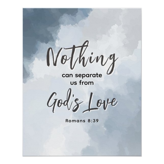 Romans 8:39 God's Love Bible Verse Christian Poster (Front)