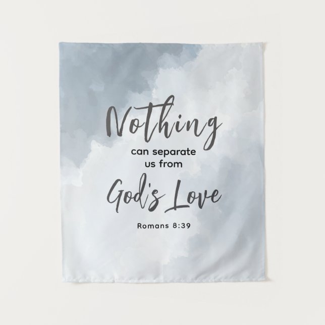 Romans 8:39 God's Love Bible Verse Christian  Tapestry (Front)