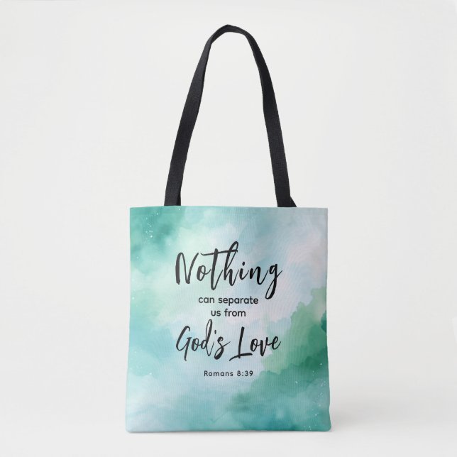 Romans 8:39 God's Love Bible Verse Christian  Tote Bag (Front)