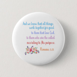 Romans 8 Bible Verse Design 6 Cm Round Badge