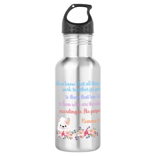Romans 8 Bible Verse Design 710 Ml Water Bottle (Front)