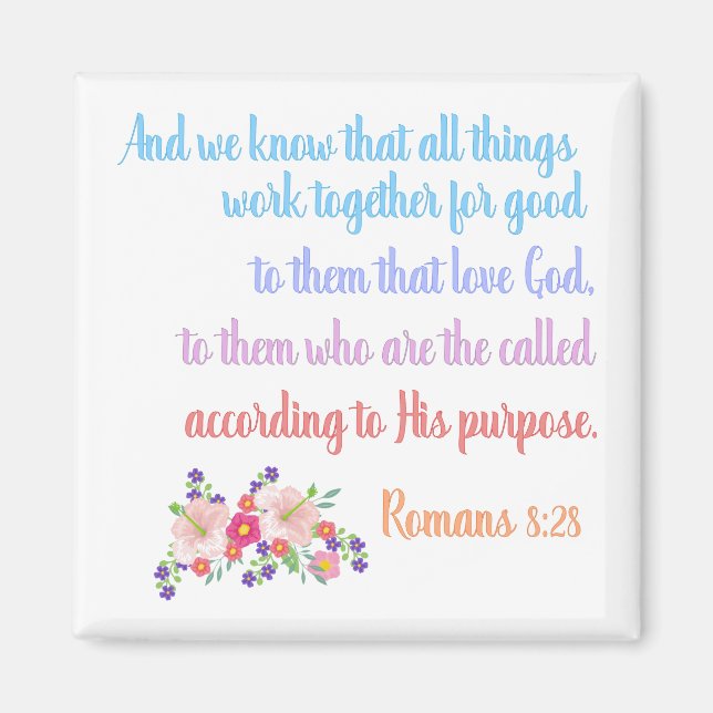 Romans 8 Bible Verse Design Magnet (Front)