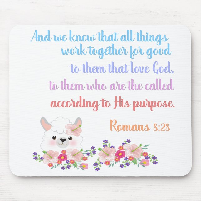 Romans 8 Bible Verse Design Mouse Pad (Front)