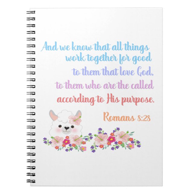 Romans 8 Bible Verse Design Notebook (Front)