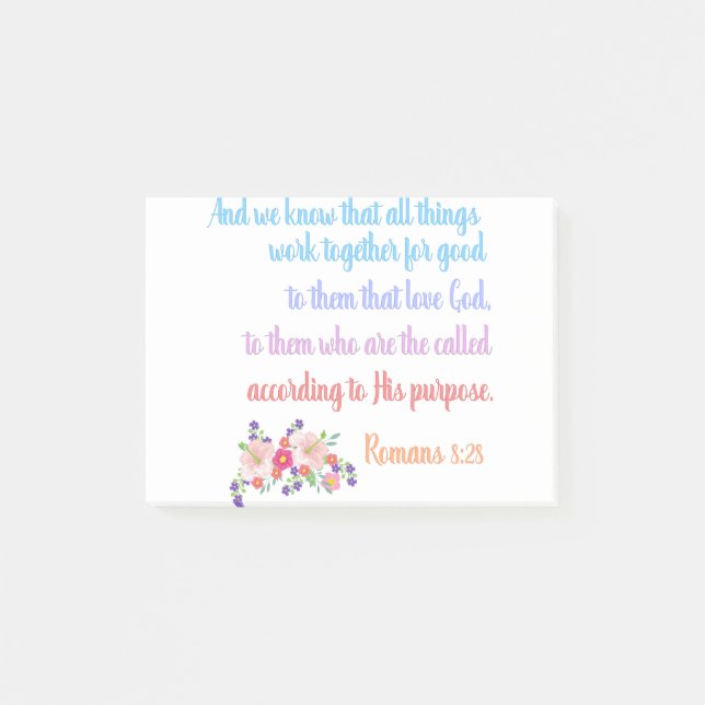 Romans 8 Bible Verse Design Post-it Notes (Front)