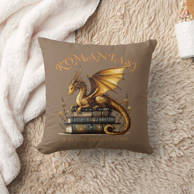 Romantasy Dragon Books Just one more chapter Cushion (Blanket)