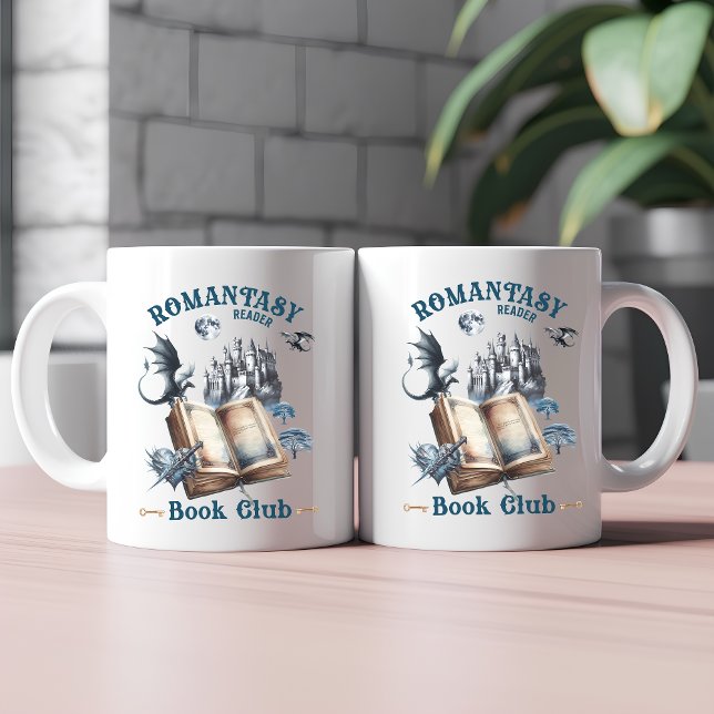 Romantasy Reader Dragon Book Club Castle Coffee Mug (Creator Uploaded)