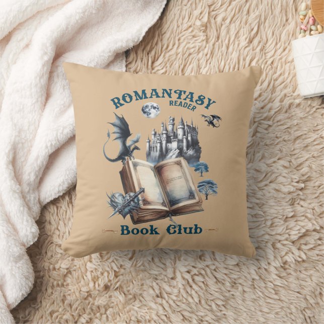 Romantasy Reader Dragon Book Club Castle Cushion (Blanket)