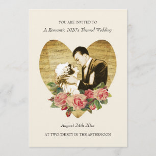 Romantic 1920's Themed Wedding Invitations