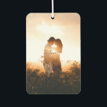 Romantic 2 Custom Photo Love Script Make it Unique Car Air Freshener<br><div class="desc">Keep the air freshener as is as a symbol or representation of love. Or add one or two of your favourite photos to customise and make it unique. Love script typography is also customisable on both sides of the air freshener for you to personalise it if you want to ma...</div>