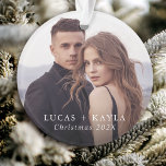 Romantic 2-Photo Custom Christmas Ornament<br><div class="desc">Commemorate your first Christmas together as a couple with this lovely 2-photo ornament that includes a text template for your names and the year. It makes a lasting keepsake to cherish celebrating the holidays as a couple.</div>