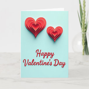 Romantic 3D Layered Hearts Love Card