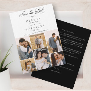 Romantic 6 Photos Couple Modern Chic Collage Save The Date