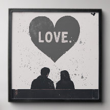 Romantic 8" x 8" Grunge Valentine's Day Love