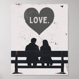 Romantic 8x10 Grunge Valentine's Day Love   Poster