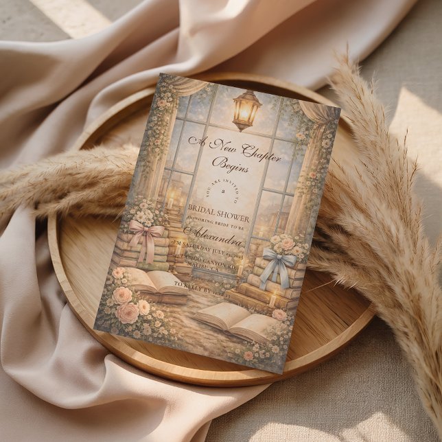 Romantic A New Chapter Bridal Shower Invitation (Creator Uploaded)