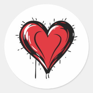 Romantic Abstract Heart – Perfect for Valentine’s  Classic Round Sticker
