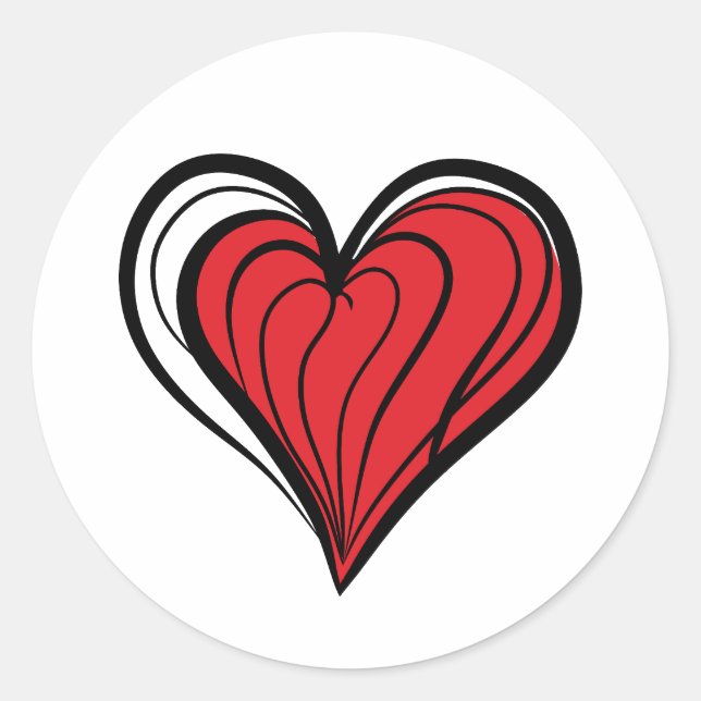 Romantic Abstract Heart – Perfect for Valentine’s  Classic Round Sticker (Front)