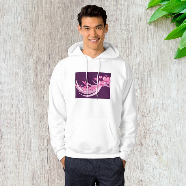 Romantic Abstract Pink Hearts Design On Purple  Hoodie (Creator Uploaded)