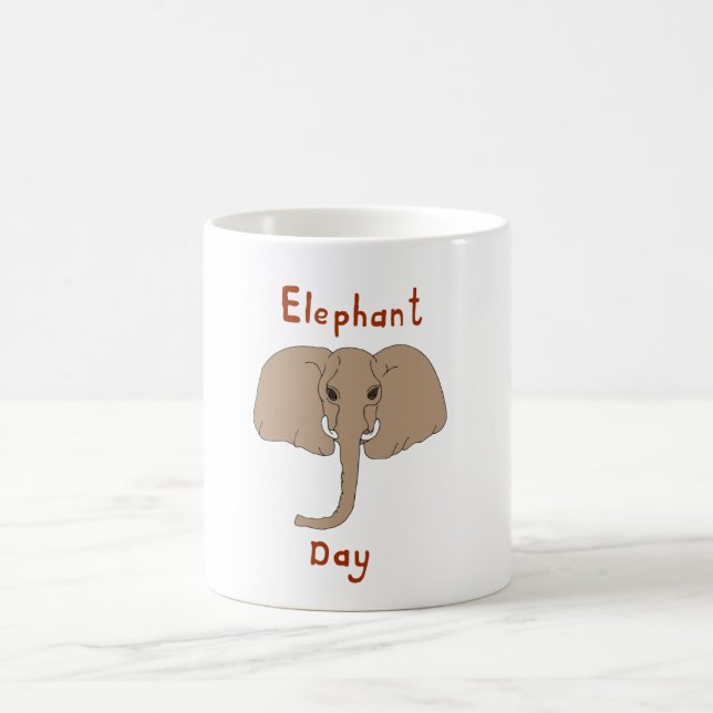 Romantic African elephants Day Coffee Mug (Center)