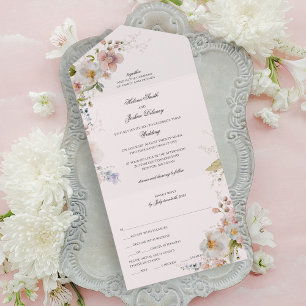 Romantic All-in-One Floral Spring Look All In One Invitation