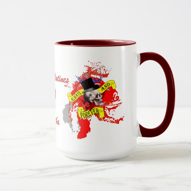 Romantic alternative gothic steampunk  Valentines Mug (Right)