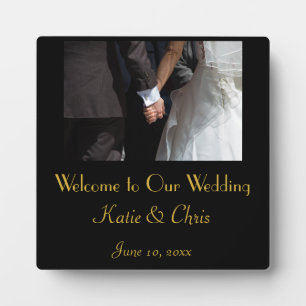 Romantic and Elegant Wedding Couple Holding Hands Plaque