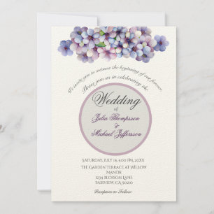 Romantic and Poetic Pastel Lilac Watercolor  Invitation