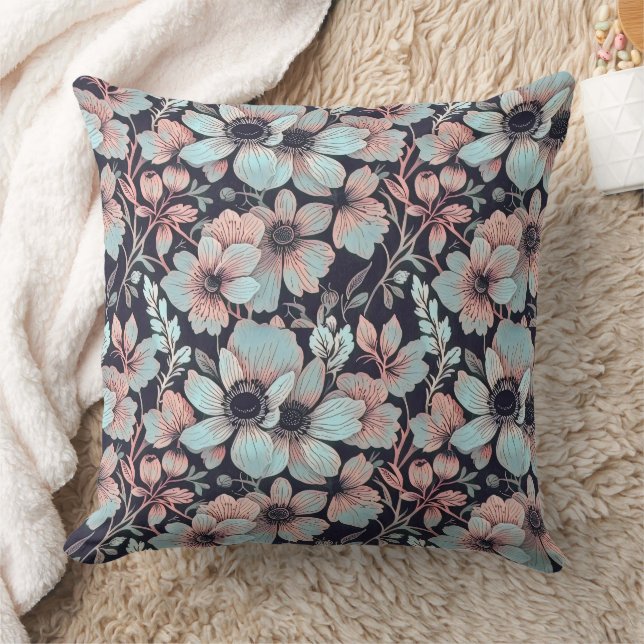 Romantic anemones pattern design 1 cushion (Blanket)