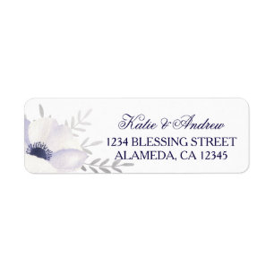 Romantic Anemones Return Address Label